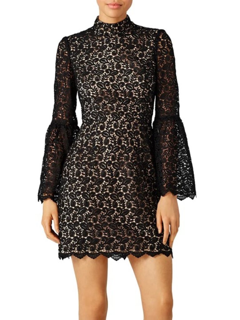 Nwot Jill By Jill Stuart Bell Sleeve Lace Mini Dress